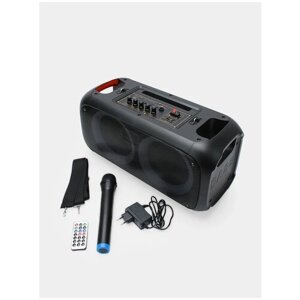 Колонка акустическая портативная бумбокс (Караоке) Portable Party Speaker RX-6248 /подсветка/пульт/микрофон/bluetooth/ AUX/Usb/FM/Аудио вход