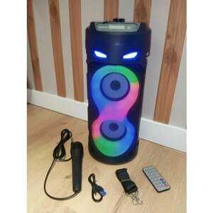 Колонка беспроводная Bluetooth портативная ZQS-4239 S с микрофоном для караоке, LED подсветка / Портативная умная музыкальная акустика / Колонка музыкальная караоке / Акустическая система SPEAKER