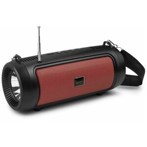 Колонка беспроводная Bluetooth с фонарем, FM радио, USB плеер OT-SPB122/красный Орбита