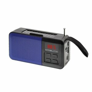 Колонка беспроводная Bluetooth с фонарем, FM радио, USB плеер OT-SPB140синяя Орбита