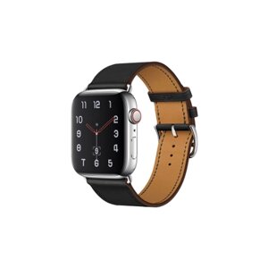 Кожаный ремешок для Apple Watch 42 / 44 / 45 mm Series 1-8 черный