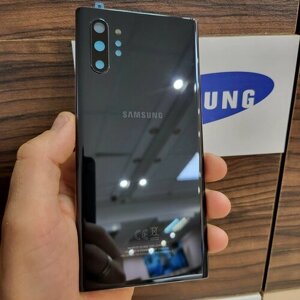 Крышка для Samsung Note 10 Plus (заднее стекло) Премиум качество" цвет: чёрный