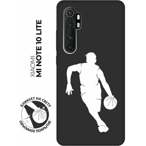 Матовый чехол Basketball W для Xiaomi Mi Note 10 Lite / Сяоми Ми Ноут 10 Лайт с 3D эффектом черный