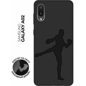 Матовый чехол Kickboxing для Samsung Galaxy A02 / Самсунг А02 с эффектом блика черный