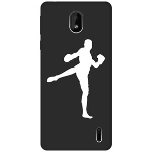 Матовый чехол Kickboxing W для Nokia 1 Plus / Нокиа 1 Плюс с 3D эффектом черный