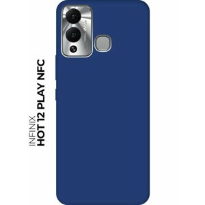Матовый чехол на Infinix Hot 12 Play NFC / Инфиникс Хот 12 Плей Soft Touch синий