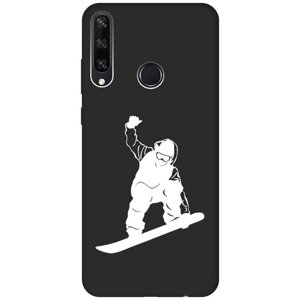 Матовый чехол Snowboarding W для Huawei Y6P / Хуавей У6Р с 3D эффектом черный