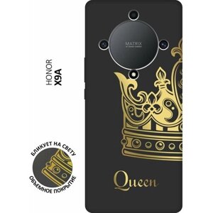 Матовый чехол True Queen для Honor X9a / Magic5 Lite / Хонор Х9А / Мэджик 5 Лайт с 3D эффектом черный