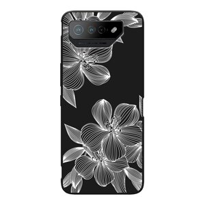 Матовый силиконовый чехол на Asus ROG Phone 7 / Асус Рог Фон 7 Матовый силиконовый чехол"Крокус, черный