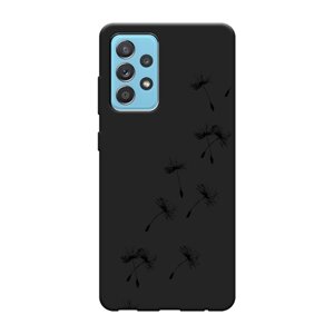 Матовый силиконовый чехол на Samsung Galaxy A52/A52s / Самсунг А52/A52s Летящие одуванчики, черный