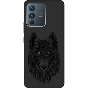 Матовый Soft Touch силиконовый чехол на Vivo V23 / Виво В23 с 3D принтом "Grand Wolf" черный