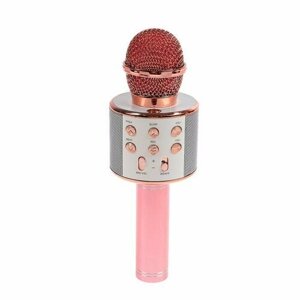 Микрофон для караоке Luazon LZZ-56, WS-858, 1800 мАч, розовый (комплект из 2 шт)