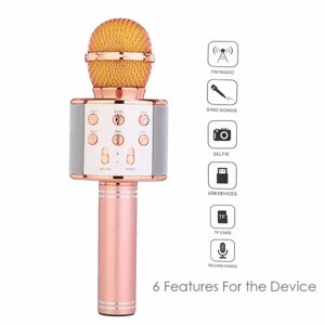 Микрофон-караоке / Микрофон-колонка/ Караоке беспроводной Детский микрофон с Bluetooth колонка