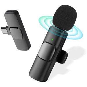 Микрофон петличный Bluetooth Type-С / Беспроводная петличка Wireless Bluetooth Microphone Type-C / Петличка для записи звука для смартфона