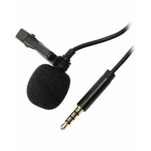 Микрофон петличный mObility mini jack 3.5mm Aux, черный