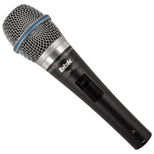 Микрофон проводной BBK CM132, разъем: jack 6.3 mm, темно-серый, 1 шт