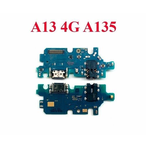 Плата (шлейф) зарядки, нижняя плата для Samsung A13 4G SM-A135F на системный разъем, микрофон