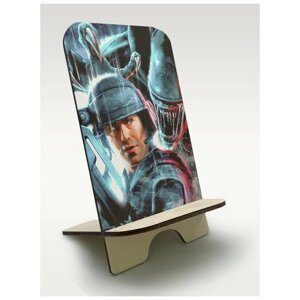 Подставка, держатель для телефона из дерева c рисунком, принтом УФ Игры Aliens Colonial Marines ( PS, Xbox, PC, Switch) - 2442
