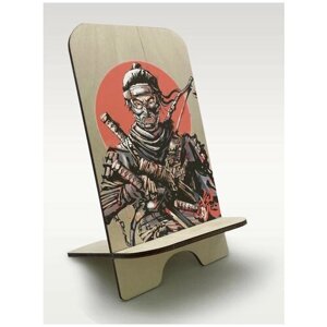 Подставка для телефона c рисунком УФ игры Ghost of Tsushima (Призрак Цусимы, Дзин Сакай, Хотун-хан, япония, самурай) - 58