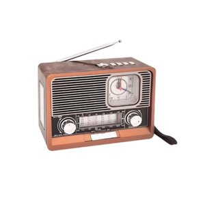 Портативная радиостанция радиоприемник с фонарем и часами