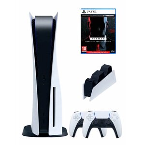 PS5 (ПС5) Игровая приставка Sony PlayStation 5 ( 3-я ревизия) + 2-й геймпад (белый) + зарядное + Hitman