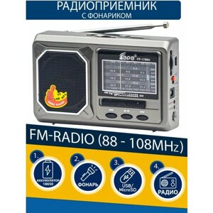 Радиоприемник AM/FM/SW/флешка с аккумулятором