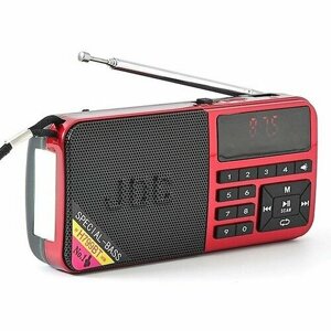 Радиоприёмник карманный, аккумуляторный (USB, TF, Bluetooth) с фонариком, под две разные аккумуляторные батареи, JOC H799BT