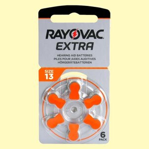 Rayovac Extra 13 (Оранжевый) 6 шт. Батарейки для слуховых аппаратов