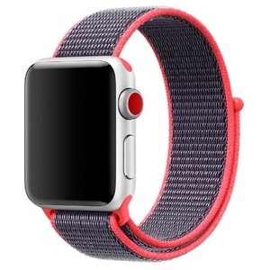 Ремешок для Apple Watch 38/40/41 mm нейлоновый на липучке, Розовый