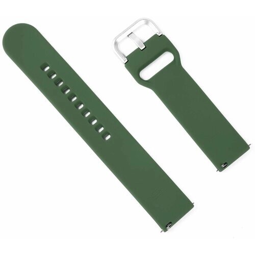 Ремешок для часов универсальный силиконовый, 22 mm, оливково-зеленый