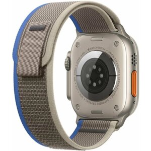 Ремешок для смарт-часов Apple Watch Series 1 2 3 4 SE 5 6 7 8 ultra нейлоновый тканевый браслет Trail loop 42/44/45/49 мм, синий серый