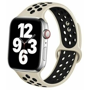 Ремешок для смарт-часов Apple Watch Series 1 2 3 4 SE 5 6 7 8 ultra Nike силиконовый найк перфорация браслет 42/44/45/49 мм, серый черный