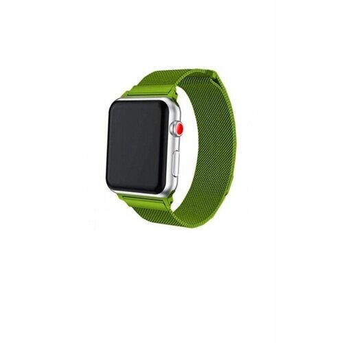 Ремешок миланcкий из нержавеющей стали для Apple Watch 42/44/45/49мм (24), салатовый, на магните
