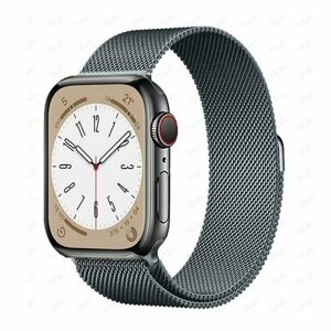 Ремешок миланская петля для Apple Watch 42-44-45-49 mm, Series 1-9, SE, Ultra / Металлический браслет для часов Эпл Вотч 42-49 мм / Темно-серый
