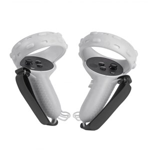 Силиконовые чехлы для контроллеров Oculus Quest 2 с ремешками, белые (2 шт)