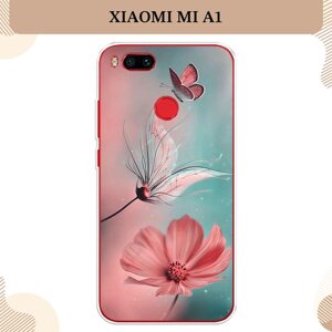 Силиконовый чехол "Бабочка и цветок" на Xiaomi Mi A1/5X / Сяоми Mi A1/5X