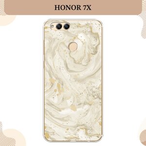 Силиконовый чехол "Бежевый мрамор" на Honor 7X 2017 / Хонор 7Х 2017