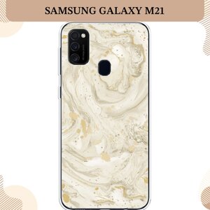 Силиконовый чехол "Бежевый мрамор" на Samsung Galaxy M21/M30s / Самсунг Галакси М21/M30s