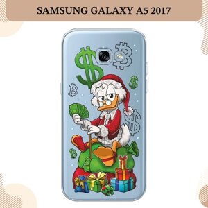Силиконовый чехол "Богатый санта Скрудж Макдак" на Samsung Galaxy A5 2017 / Самсунг Галакси A5 2017, прозрачный
