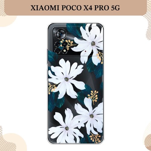 Силиконовый чехол "Delilah Flower" на Xiaomi Poco X4 Pro 5G / Поко X4 Про 5G, прозрачный