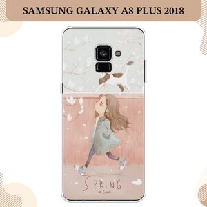 Силиконовый чехол "Девочка-весна" на Samsung Galaxy A8 Plus 2018 / Самсунг Галакси A8 Плюс