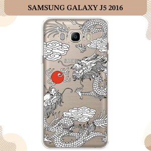Силиконовый чехол "Драконы с ножом" на Samsung Galaxy J5 2016 / Самсунг Галакси J5 2016, прозрачный
