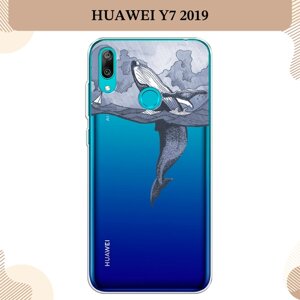 Силиконовый чехол "Два измерения" на Huawei Y7 2019 / Хуавей Y7 2019, прозрачный