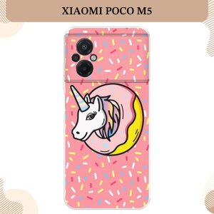 Силиконовый чехол "Единорог в пончике" на Xiaomi Poco M5 / Сяоми Поко M5