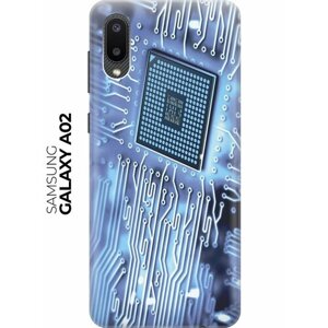 Силиконовый чехол Голубая микросхема на Samsung Galaxy A02 / Самсунг А02