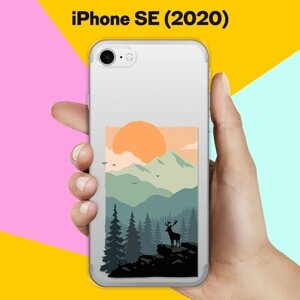 Силиконовый чехол Горы и лес на Apple iPhone SE (2020)