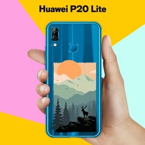 Силиконовый чехол Горы и лес на Huawei P20 Lite