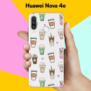 Силиконовый чехол Кофе на Huawei Nova 4e