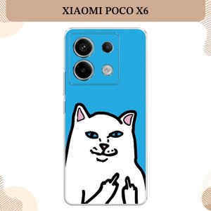 Силиконовый чехол "Кот жесть" на Xiaomi Poco X6 / Поко X6