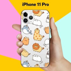 Силиконовый чехол Котики на Apple iPhone 11 Pro